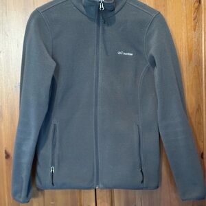 Columbia Charcoal Slate Gray Fleece Full Zip Jacket Size M 19"x26"